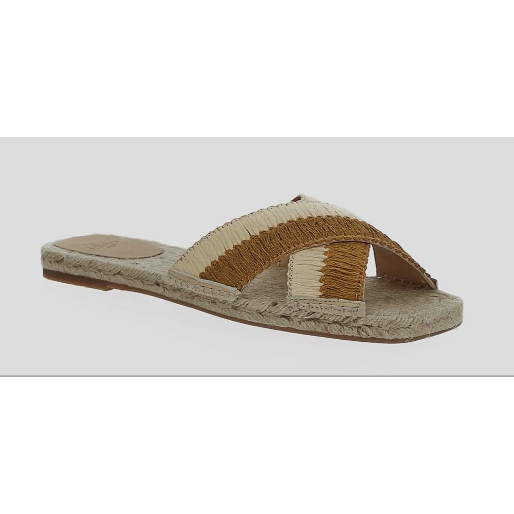 Castaner Espadrille Raffia‎ Criss Cross Slide Sandals - Women's Designer Shoes